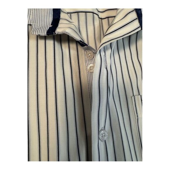 TM Exposure Men's Medium White & Blue Button Down Dress Shirt - Picture 6 of 14